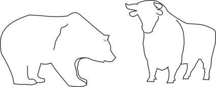 Bull And Bear clip art
