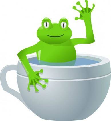 Frog In Tea Cup clip art