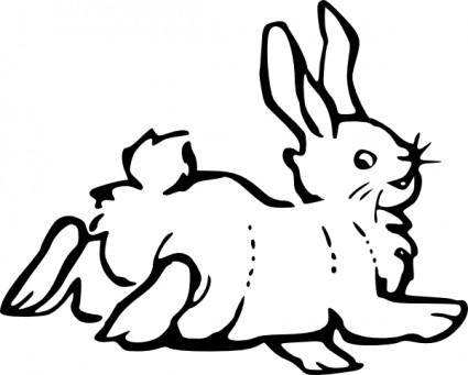 Running Rabbit Outline clip art