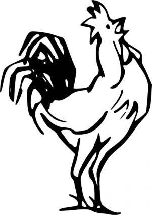 Rooster Calling clip art