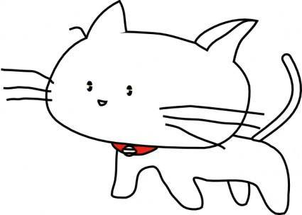 White Cartoon Cat clip art