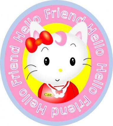 Hello Friend Cat clip art