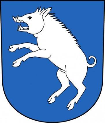 Coat Of Arms With White Pig clip art