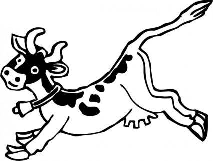 Jumping Cow clip art