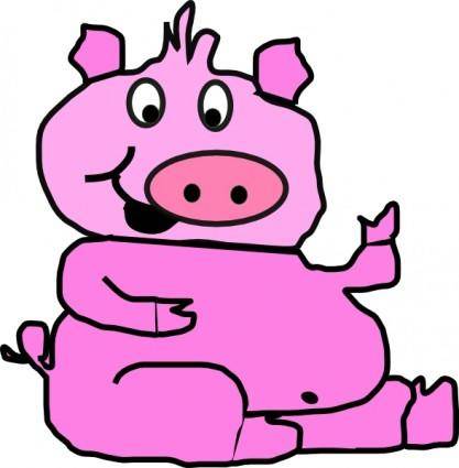 Laughing Pig clip art