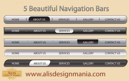 5 Beautiful Web Navigation Bars