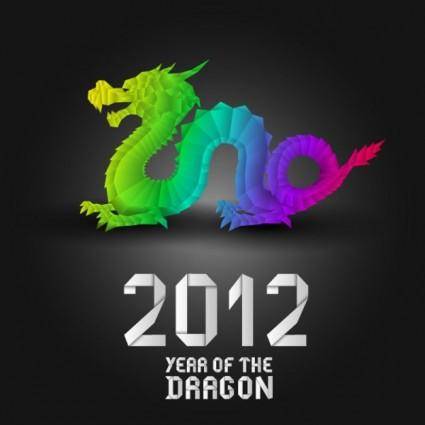 2012 year of the dragon design 03 vector