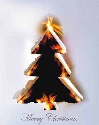 Flame burning paper effect 01 vector