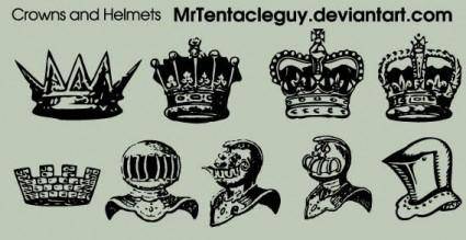 Crowns and Helmets vector