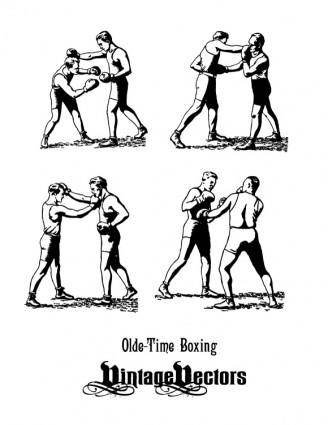 Olde-Time Boxers in Classic Boxing Stances, Punching