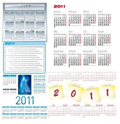 Beautiful 2011 calendar template 03 vector