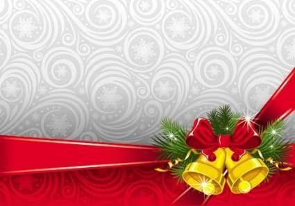 The exquisite christmas bells background 06 vector