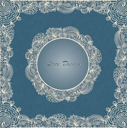 European lace pattern background 01 vector