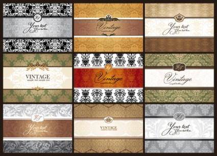 Classic pattern cards background 01 vector