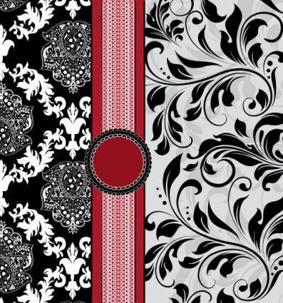 European pattern background cover 01 vector