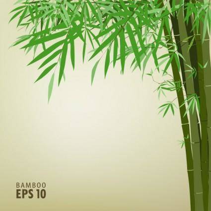 Green bamboo background text template vector 2