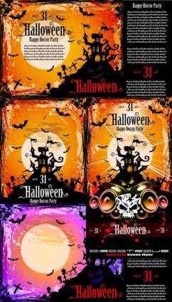 Halloween posters fine vector