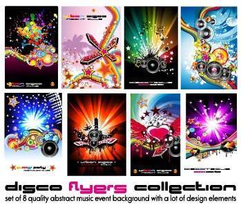 Poster dynamic musical elements vector