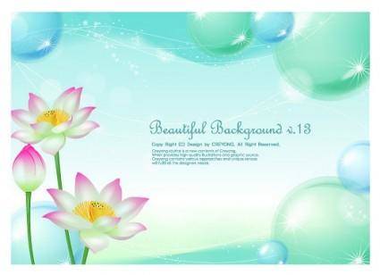Lotus and water bubbles background vector