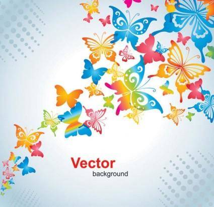 Colorful butterfly vector background