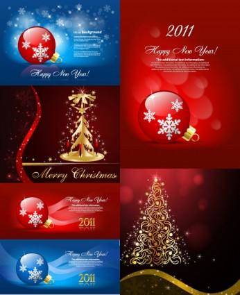 Beautiful christmas ornaments background vector