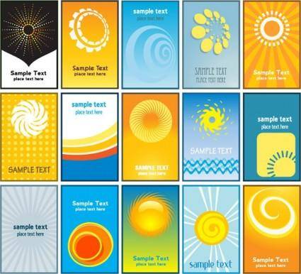 Sun theme card business card background vector
