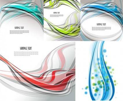 5 beautiful dynamic lines of the background vector