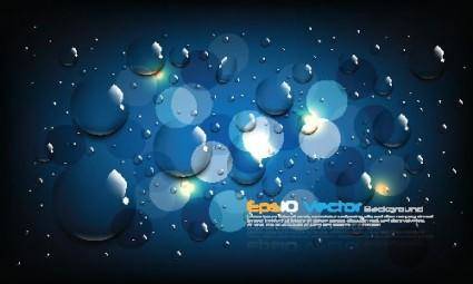 1 blue water drops background vector