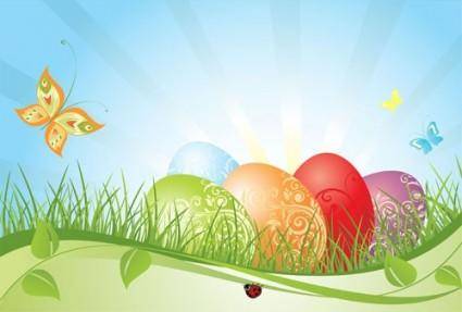 Colorful easter background 02 vector
