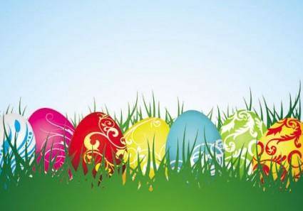 Colorful easter background 04 vector