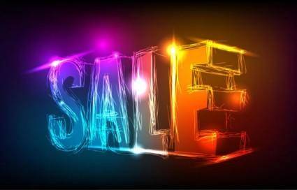 Discount gorgeous neon background 03 vector