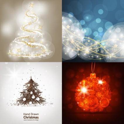 Bright christmas background vector