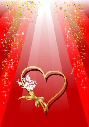 Valentine day heartshaped and colorful ribbons vector background