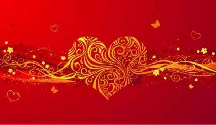 Romantic valentine day heartshaped pattern vector background