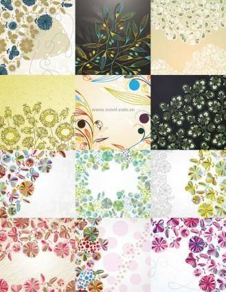 Floral background vector cute