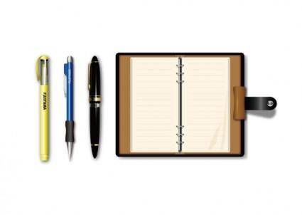 Pen and notebook vector