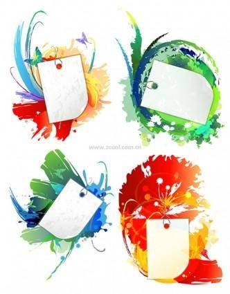 Ink and blank cards vector background