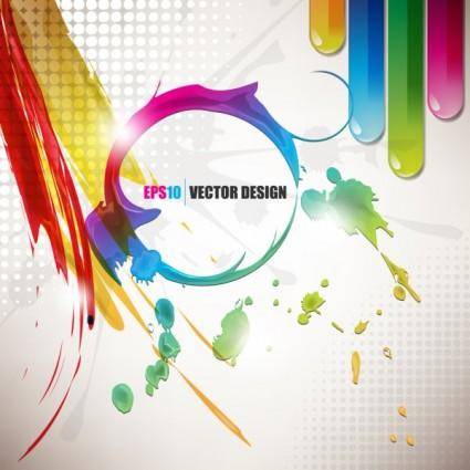 Color paint splashes background 03 vector