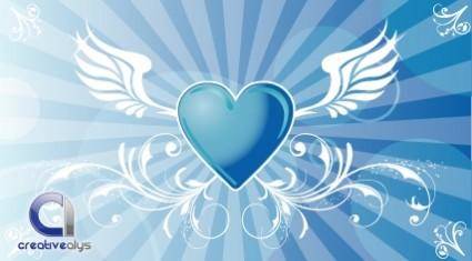 Vector Winged Heart Background