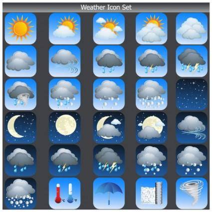 Cartoon weather icon 03 vector