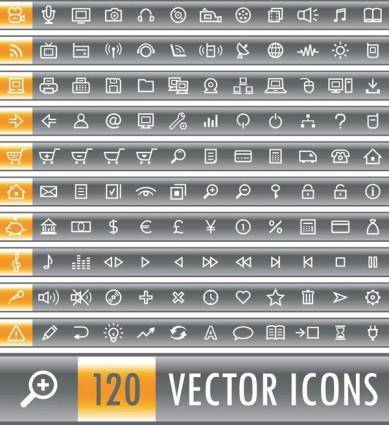 120 simple and practical icon vector