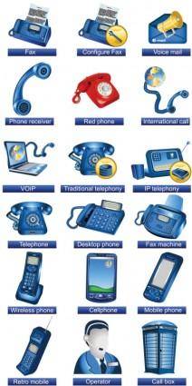 Communication facilities icons vector