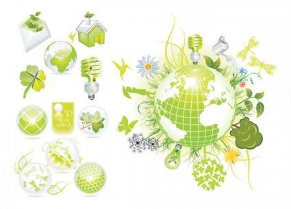 Beautiful green theme icon vector