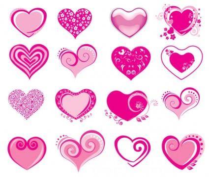 Pink heartshaped icon vector