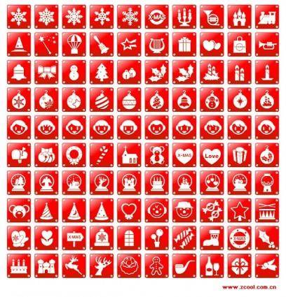 Simple red christmas icon vector