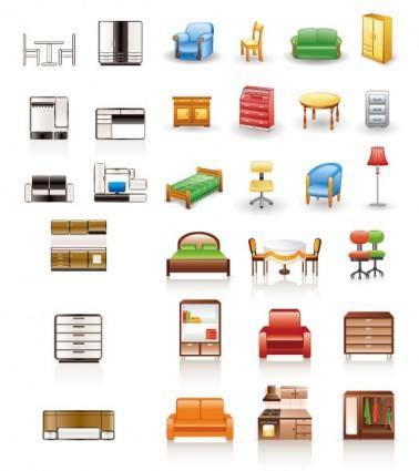 Rounded furniture icon vector