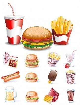 Fine fastfood icon vector