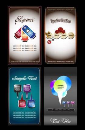 Gorgeous card stickers 01 vector