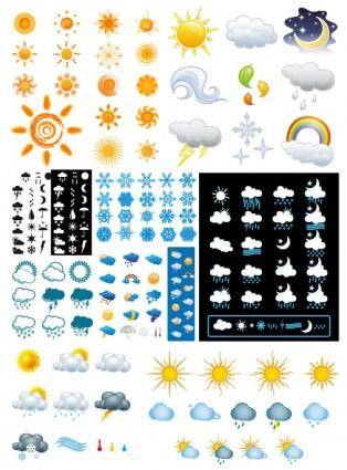 Variety of changes in the weather icon vector