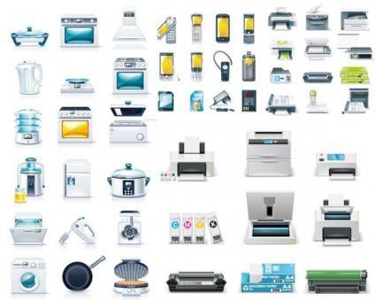 Kitchen appliances u0026amp office icon vector